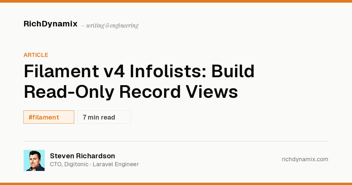 Read Only Record Filament Infolist: Read-Only Record Views in v4 | RichDynamix