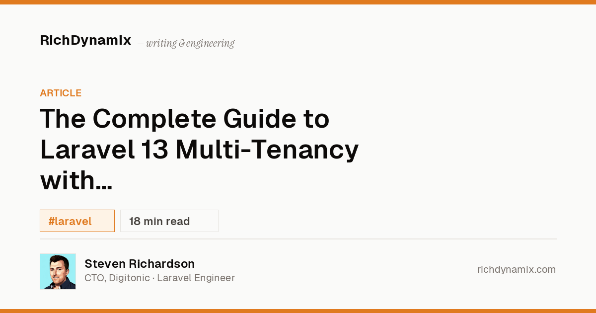 Laravel 13 Multi-Tenancy with Teams: The Complete Guide | RichDynamix