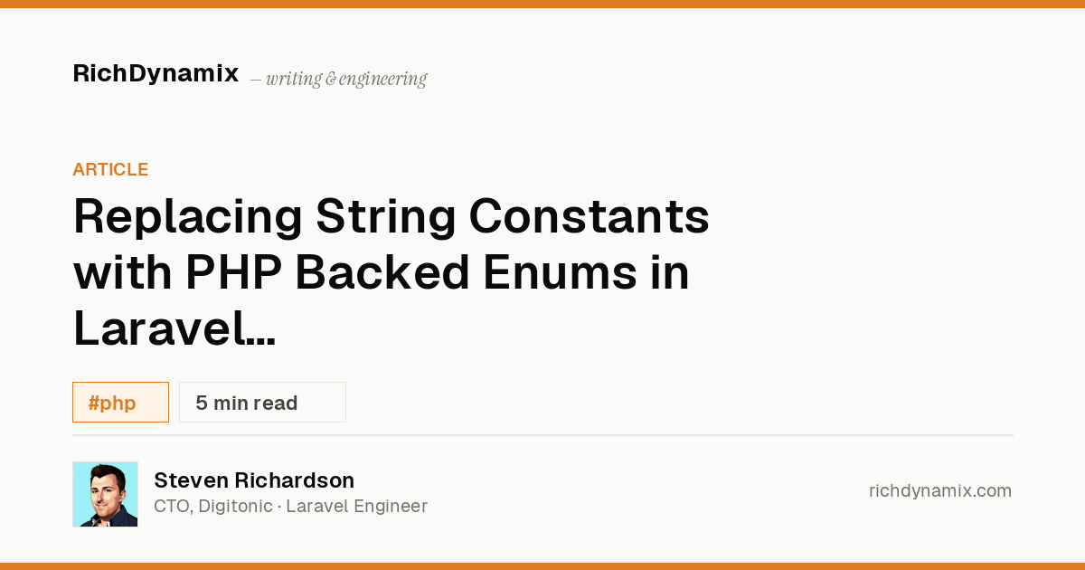 PHP Backed Enums in Laravel Models: Cast, Query, Validate | RichDynamix