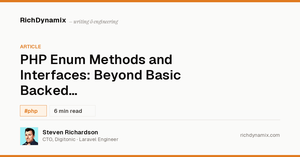 PHP Enum Methods, Interfaces and the Strategy Pattern | RichDynamix