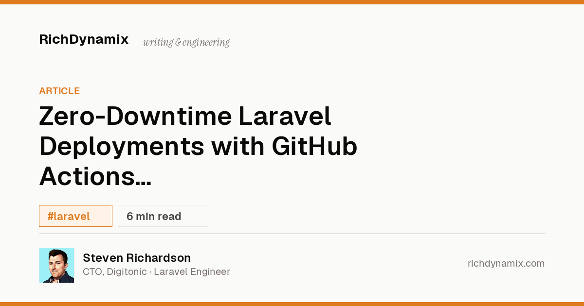Zero Downtime Laravel Deployment GitHub Actions & Forge | RichDynamix